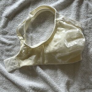 Seamless Floral Jacquard Comfort Bra - Cream